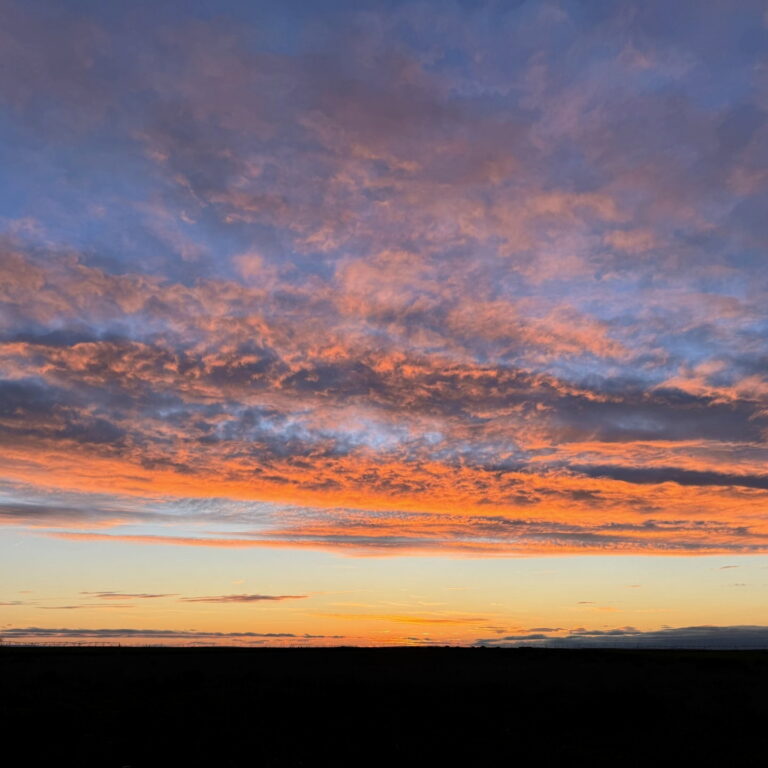 Bright image of the sky at sunset