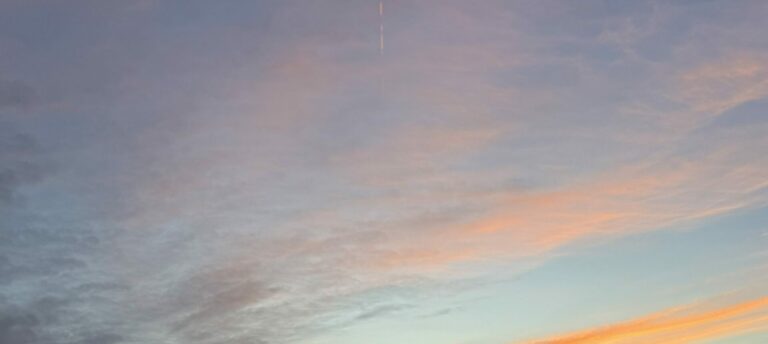 Pastel-colored sky at sunset