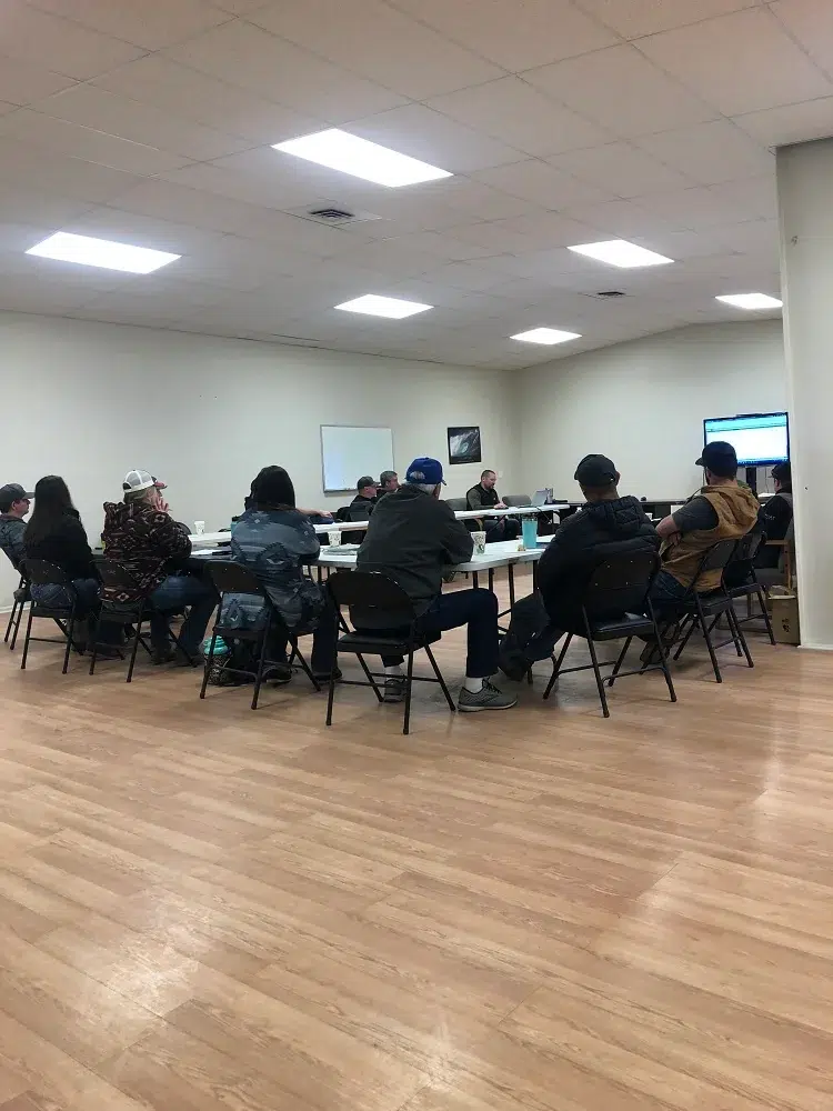 Meeting with seated participants