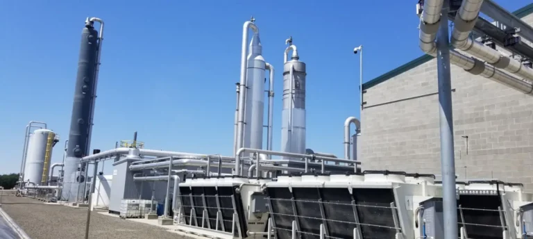 Digester against blue sky