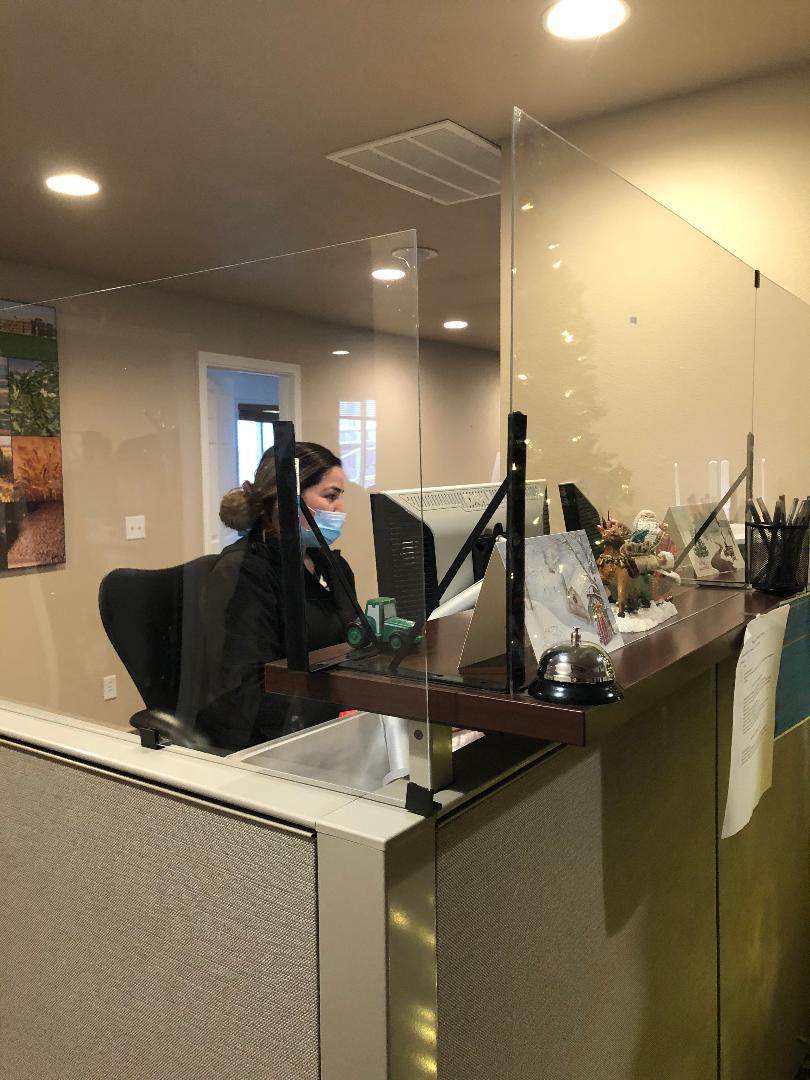 Person working at office desk indoors